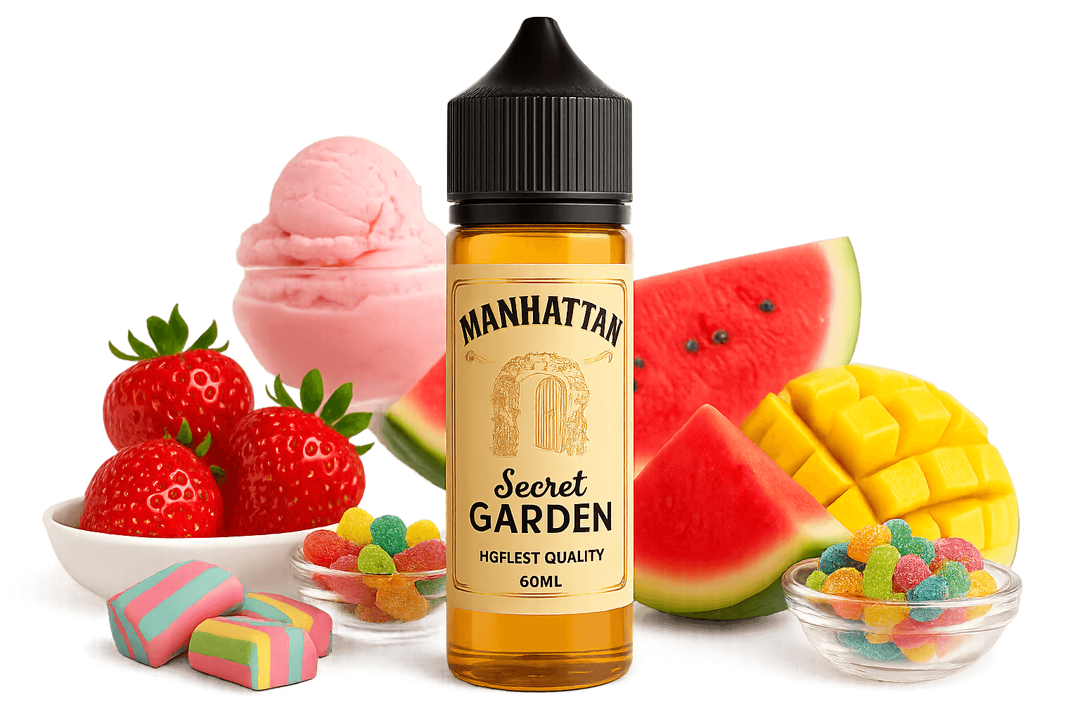 Manhattan Secret Garden - karpuz, çilek ve tropik meyveler ile